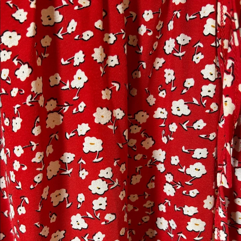 Floral Red Maxi Skirt - Picture 3 of 6